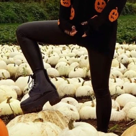 Jeffrey Campbell black ankle platform rain boots Goth rainboots s 7 womens shoes - Picture 6 of 11